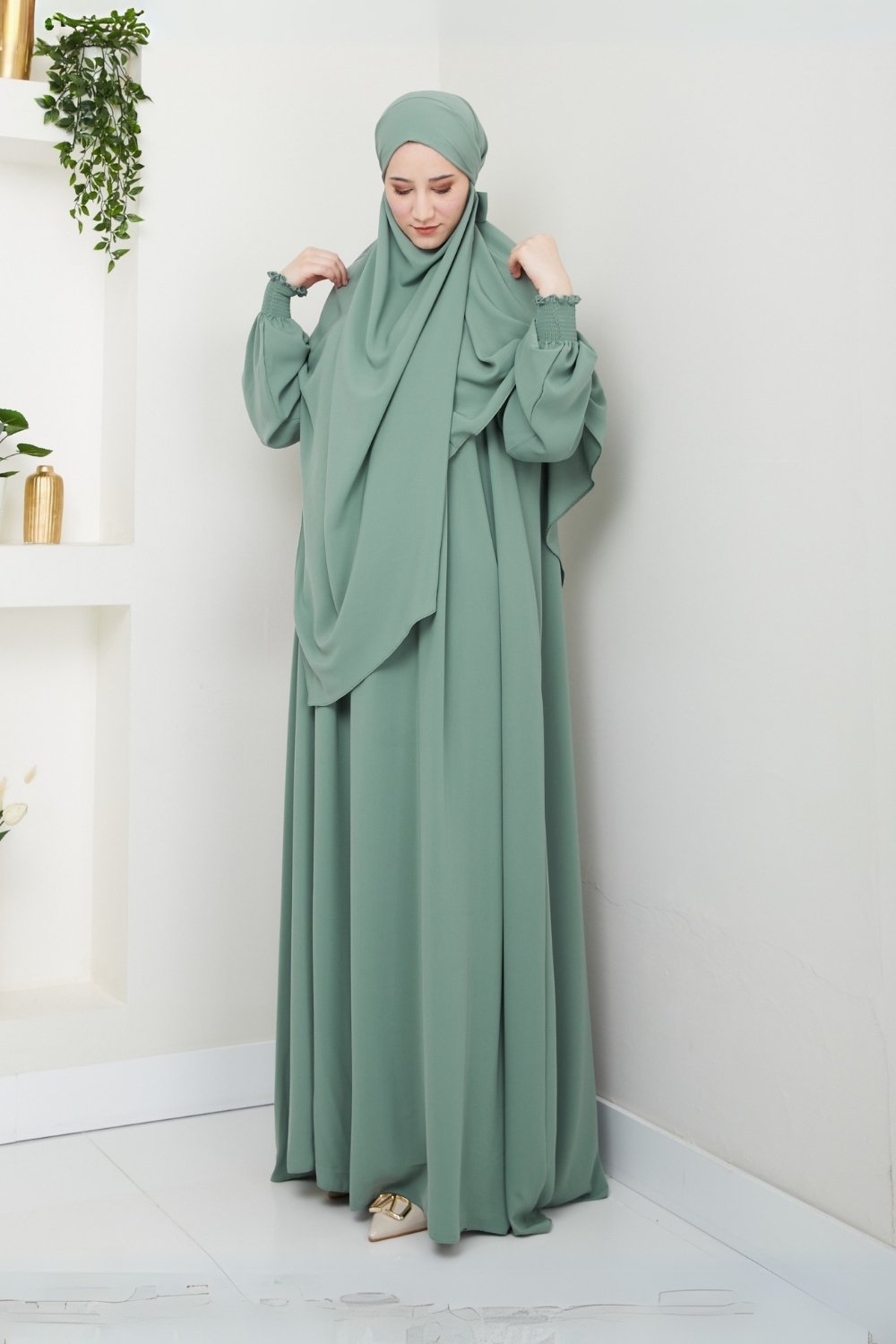 Medina Silk Pearl Grain Women Dress/AC-2202MINT