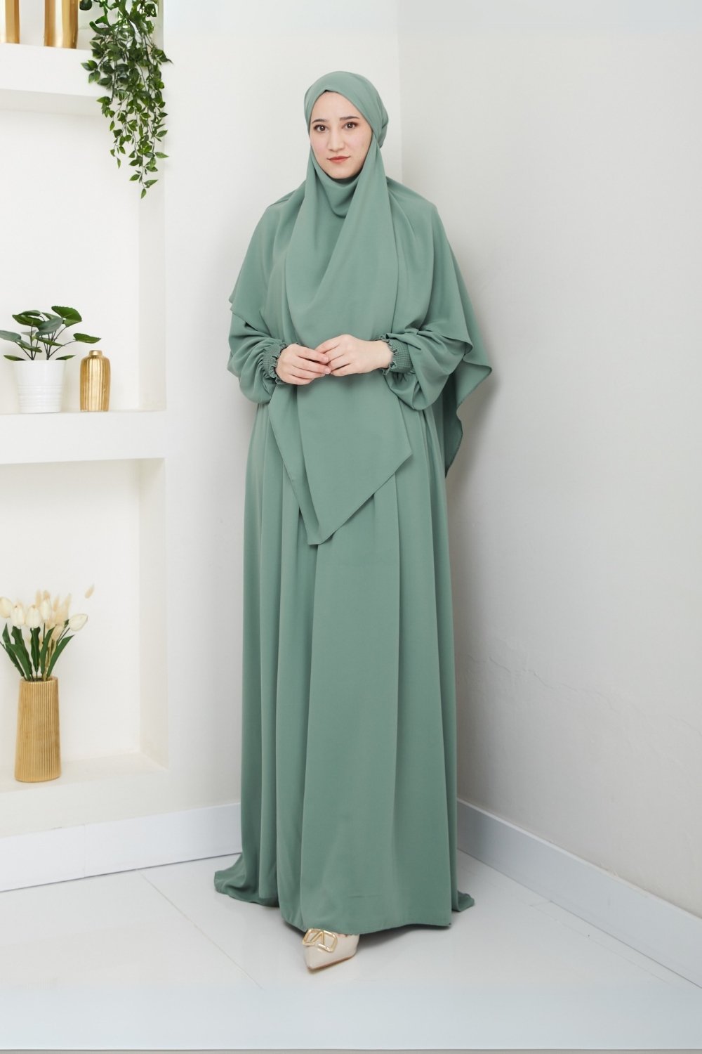 Medina Silk Pearl Grain Women Dress/AC-2202MINT