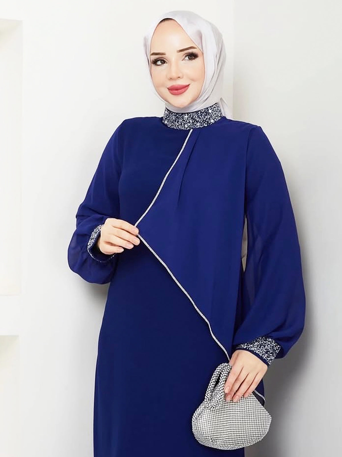 Navy Blue Color Evening Dress/AC-2102L