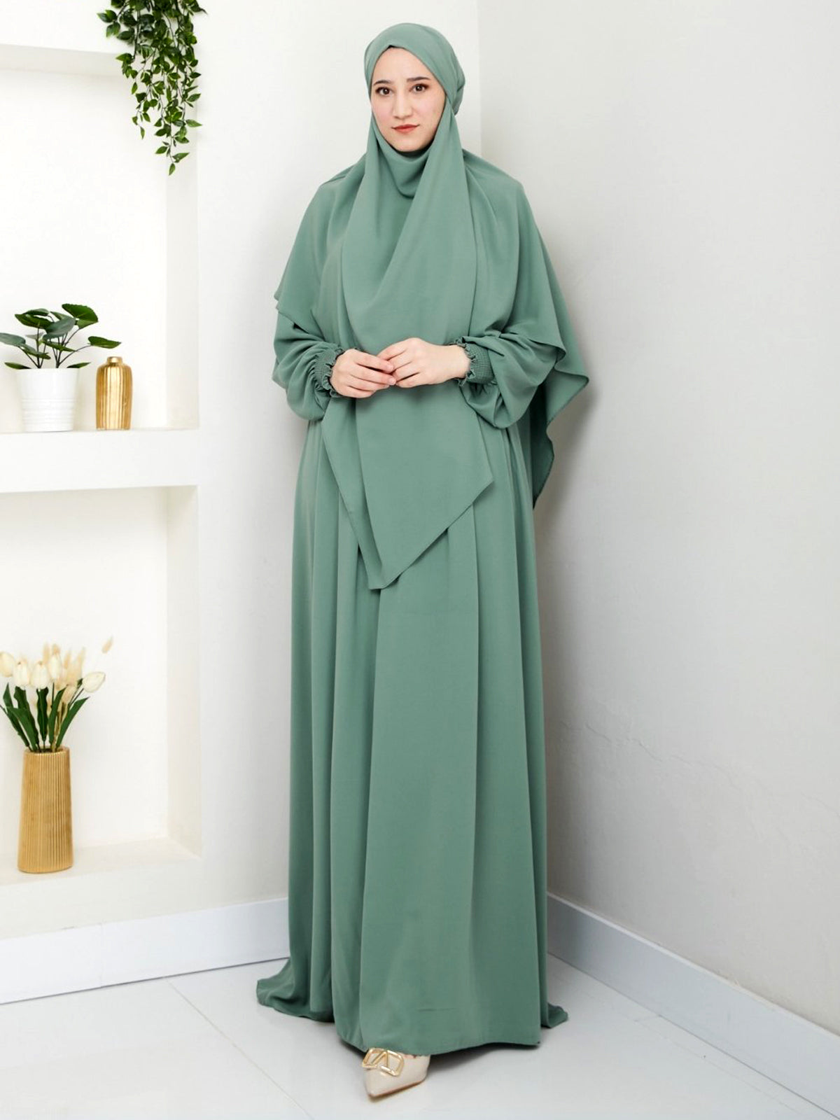 Medina Silk Pearl Grain Women Dress/AC-2202MINT