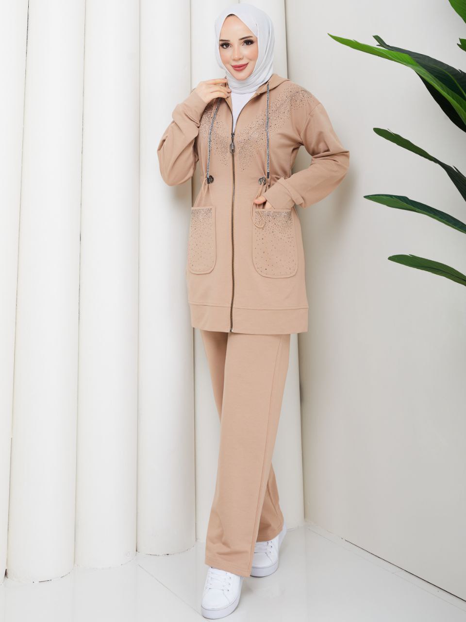 Two Pieces Tracksuit Set/AC-2608BEJ