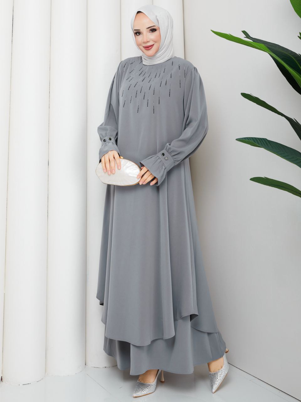 Tunic-Skirt Two Pieces Set/AC-2609GR