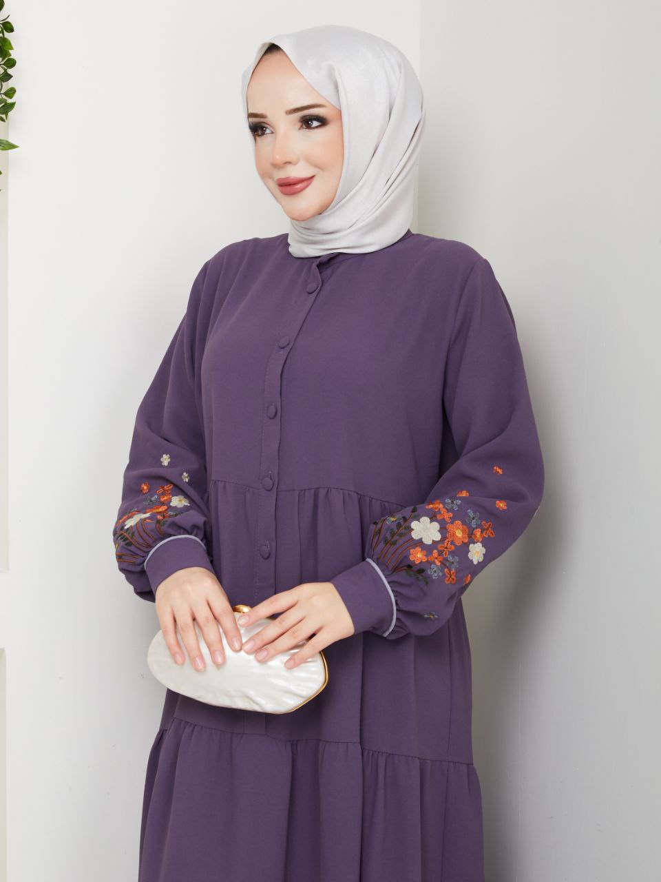 Flower Details Women Dress/AC-2205LILA