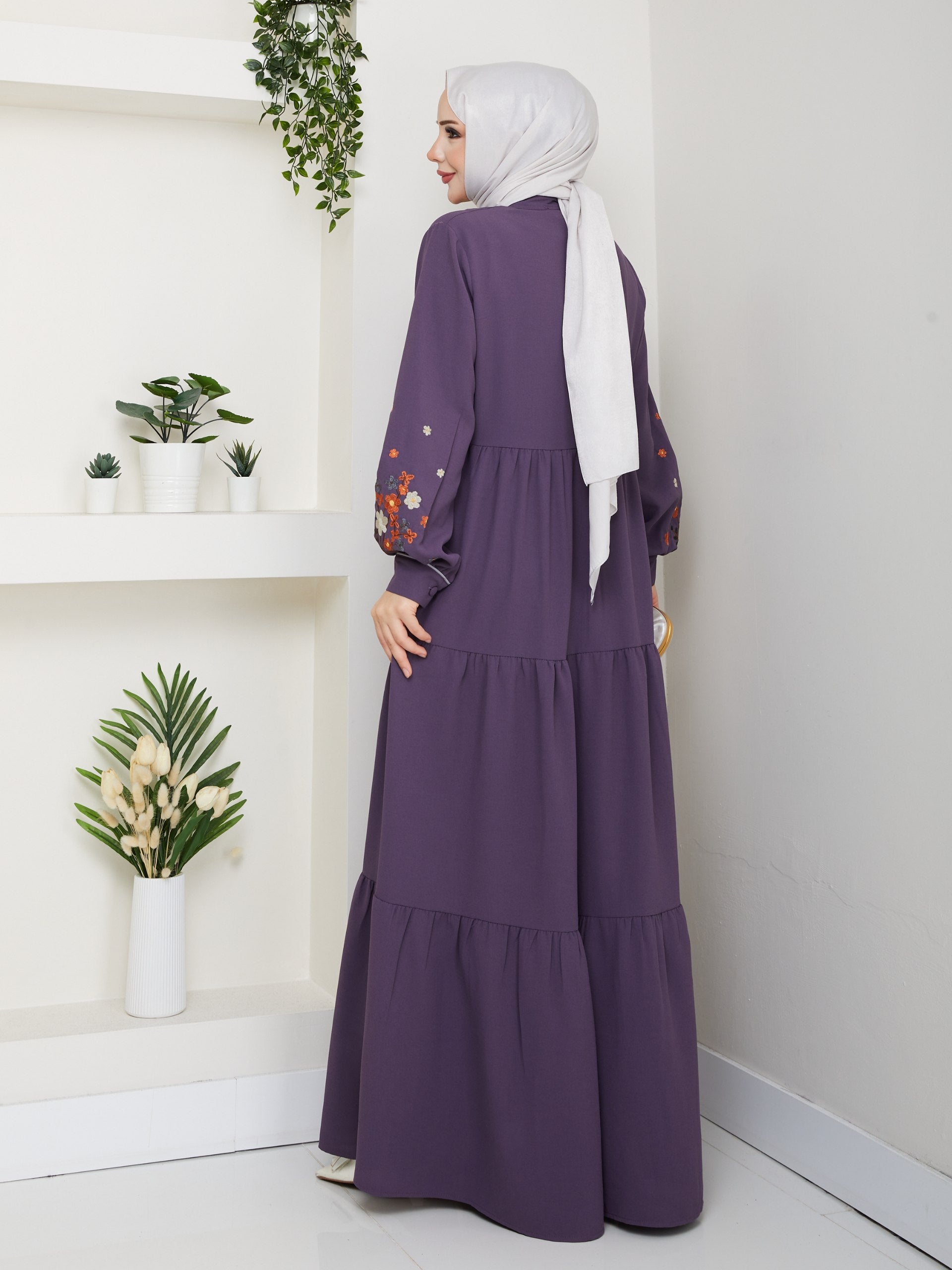 Flower Details Women Dress/AC-2205LILA