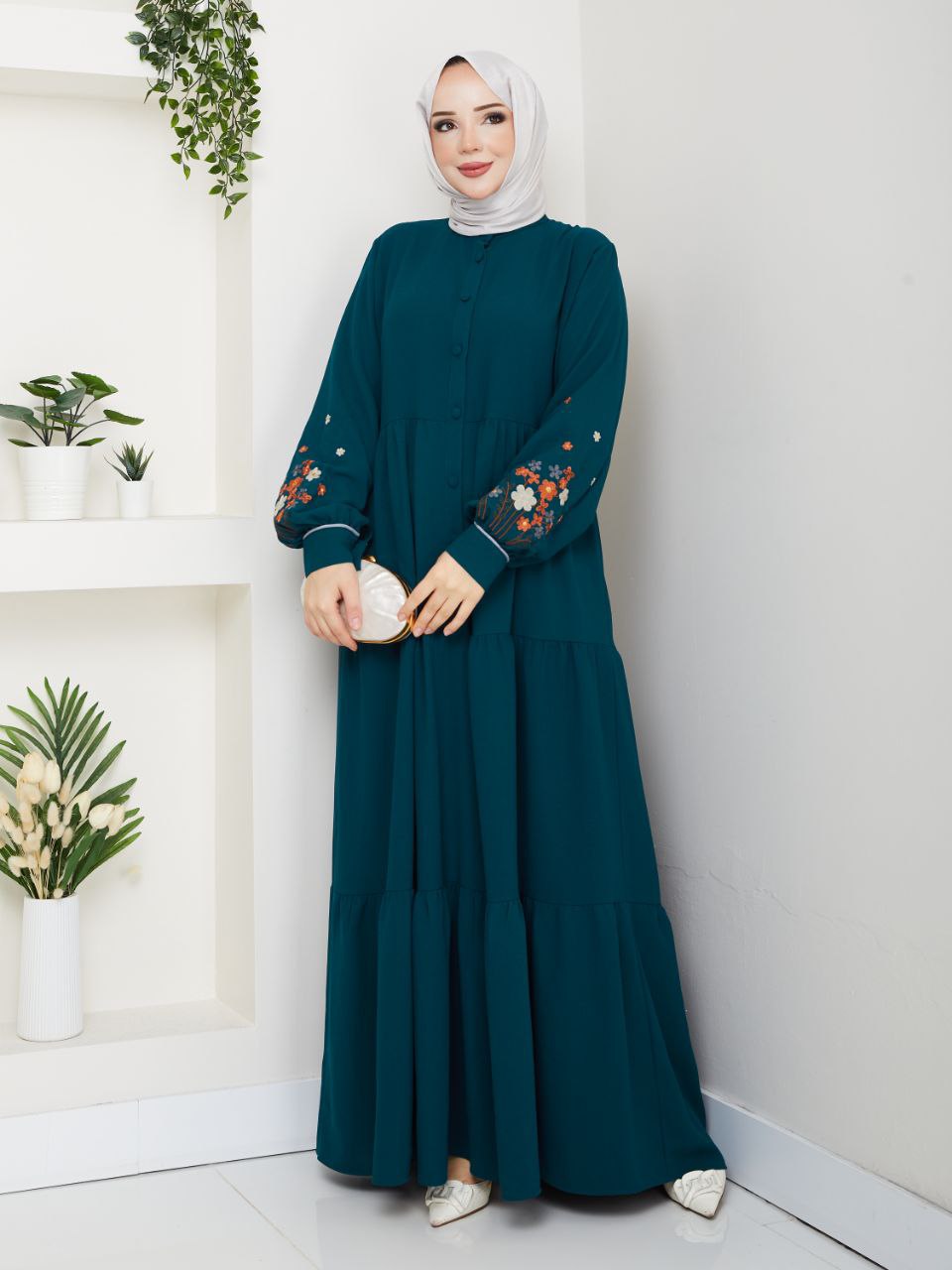 Flower Details Women Dress/AC-2205PM