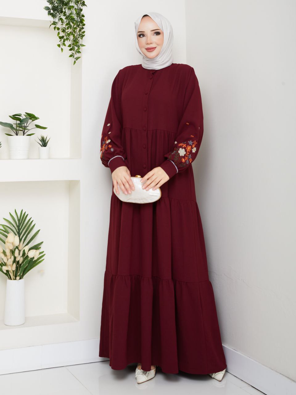 Flower Details Women Dress/AC-2205BR