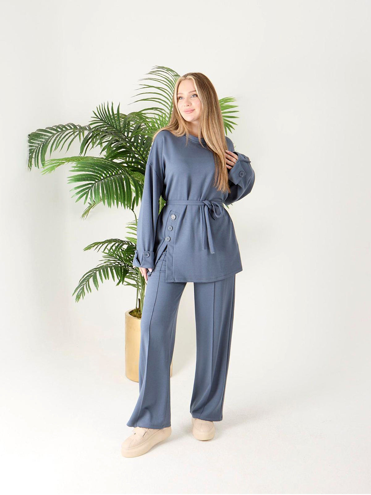 Oysho Fabric Two Pieces Set/AC-2602GR