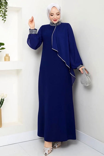 Navy Blue Color Evening Dress/AC-2102L